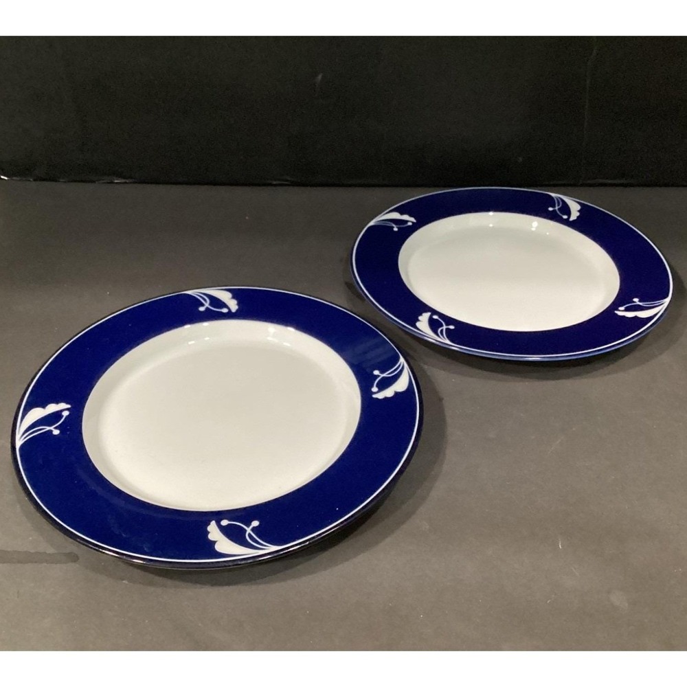 Dansk Flora Indigo Salad Plates Set of 2 ~  8 7/8 " - Picture 5 of 11